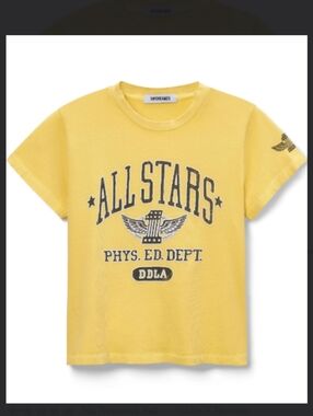 Daydreamer Pale Yellow Women's Size XS Short Sleeve Crew Tee New $76